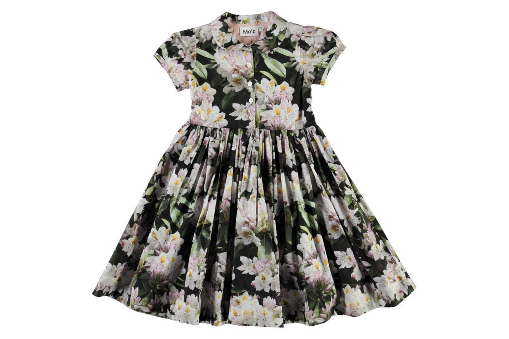 Black dress with pink flowers