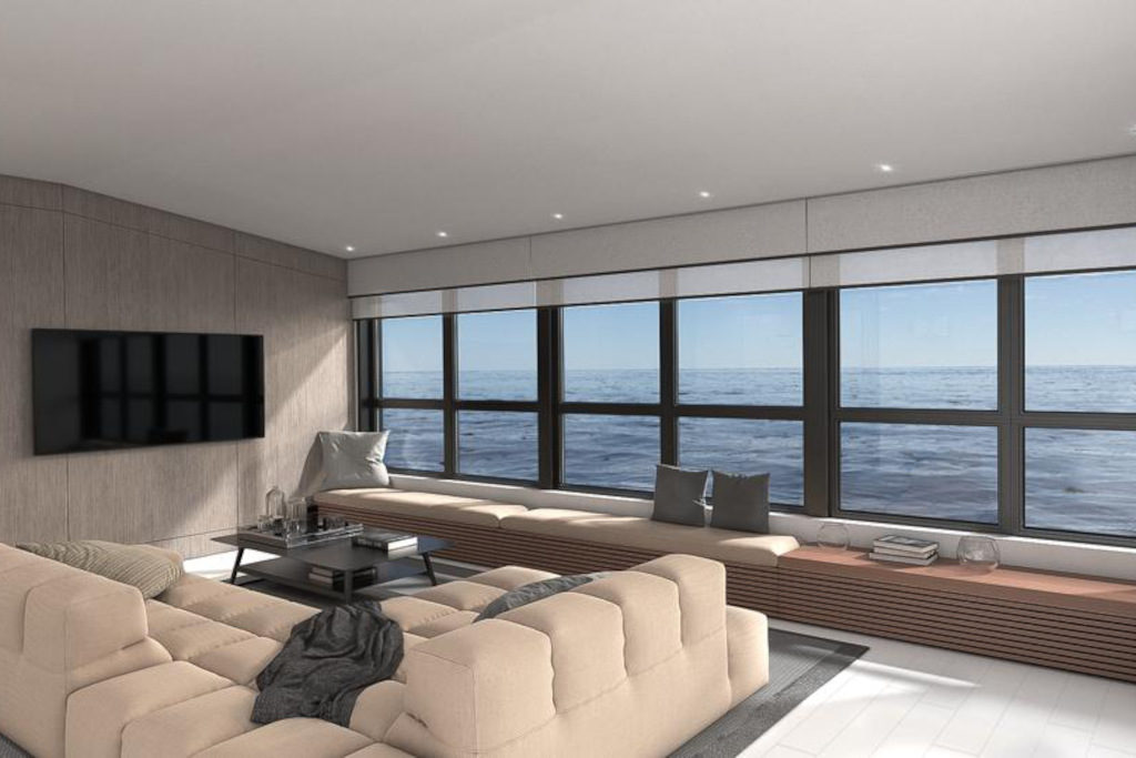 Moneglia, Liguria, Italy apartment interior with sea view
