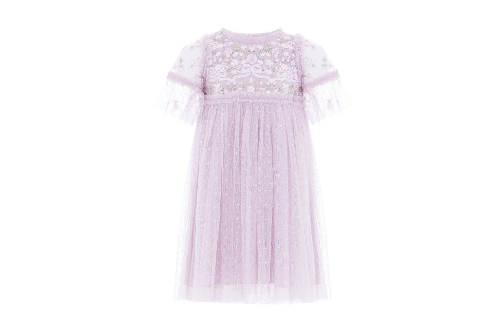 Purple embroidered dress