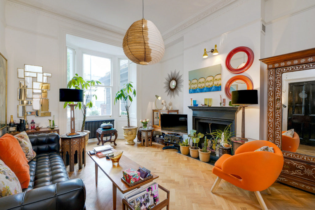 colourful reception room interior