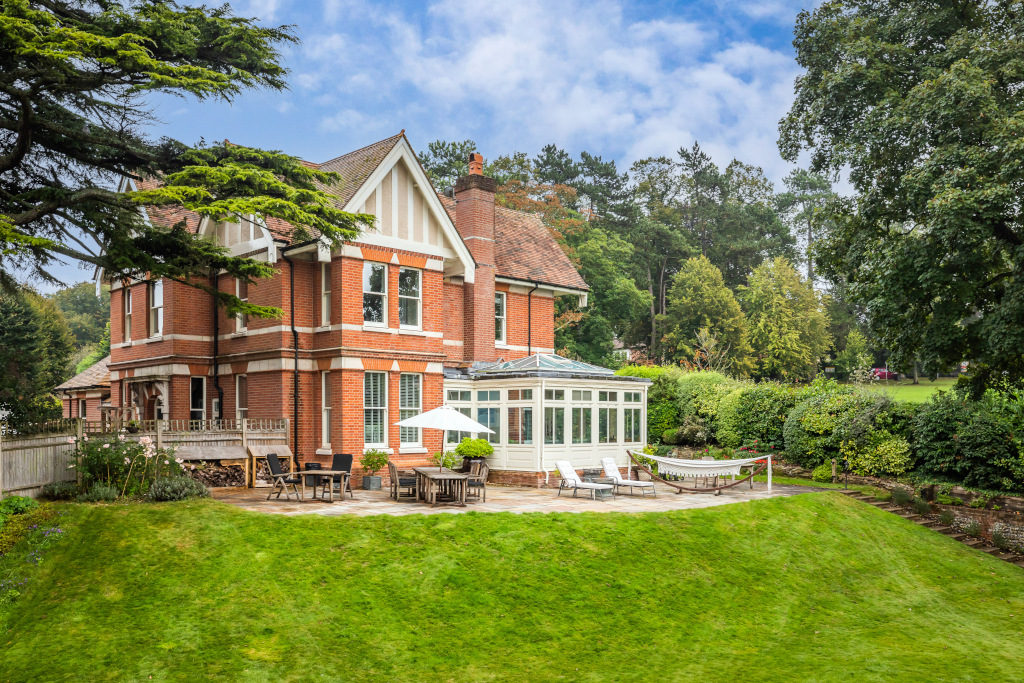 country property with conservatory and garden