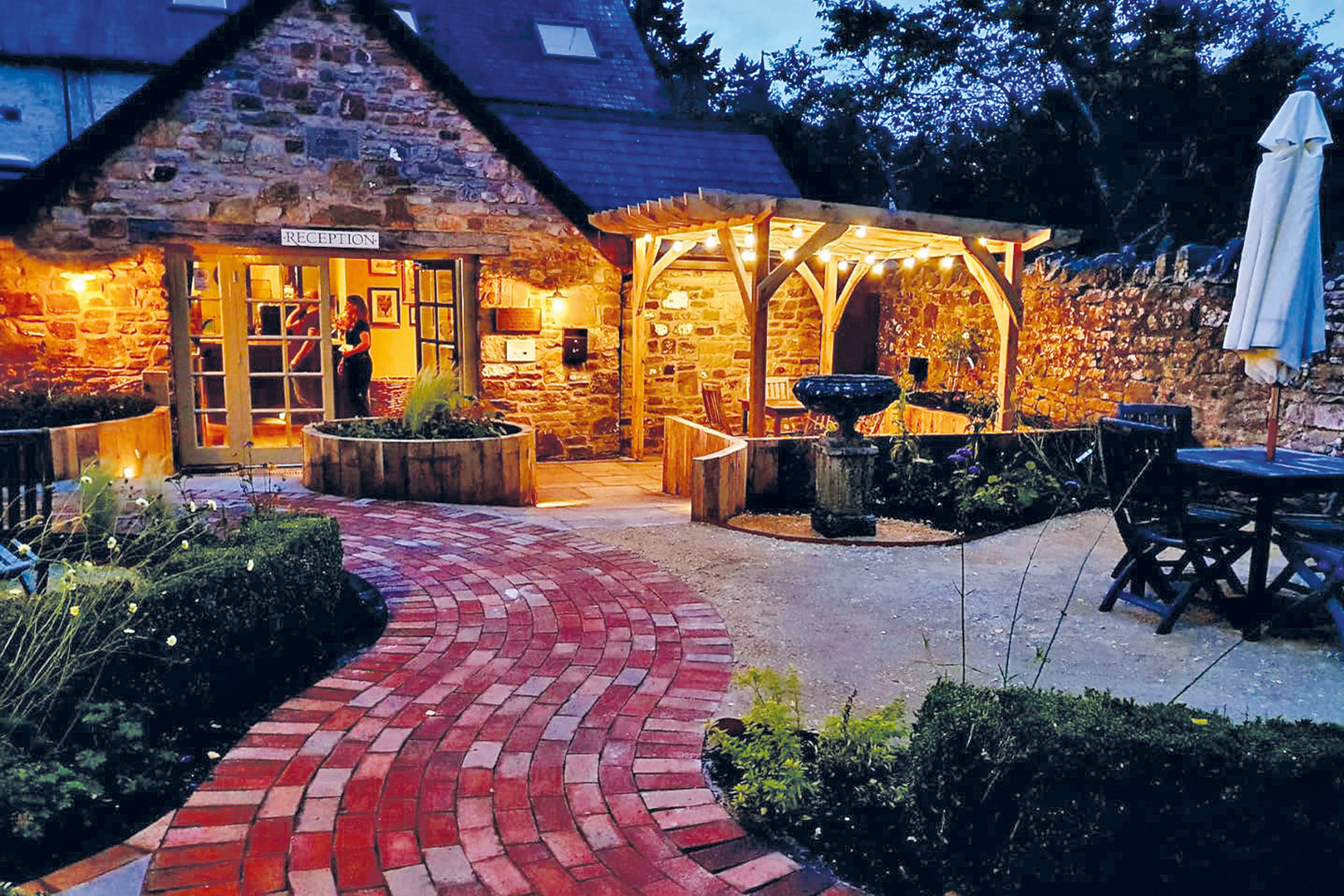 Garden at Tudor Farmhouse Hotel.