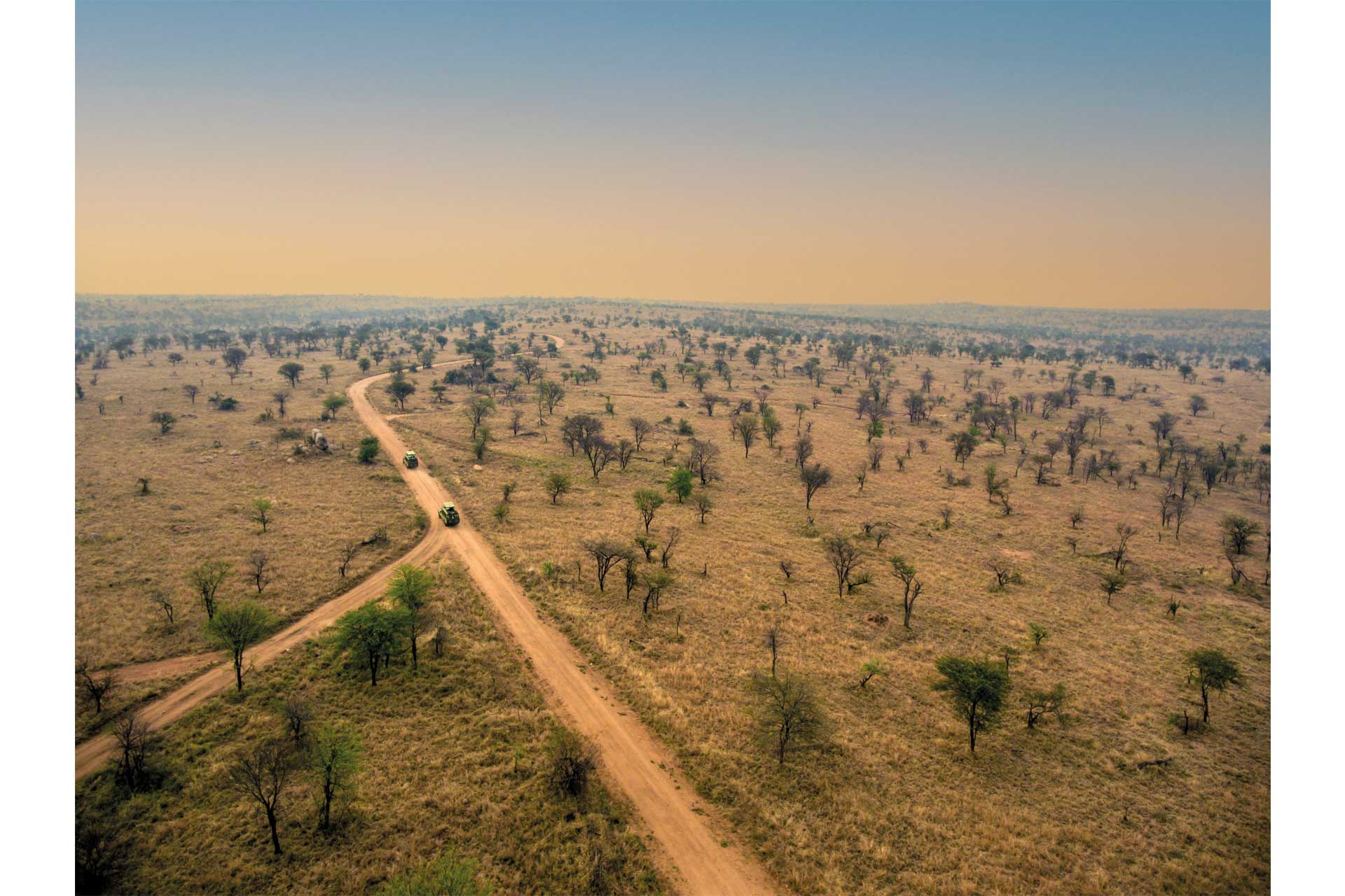 Hot air balloon view in Tanzania