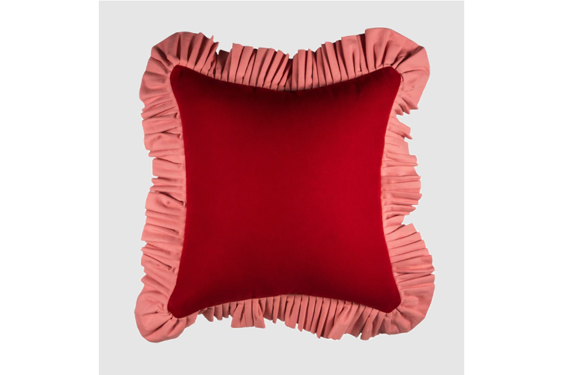 Red and Pink Velvet Cushion by In Casa by Paboy