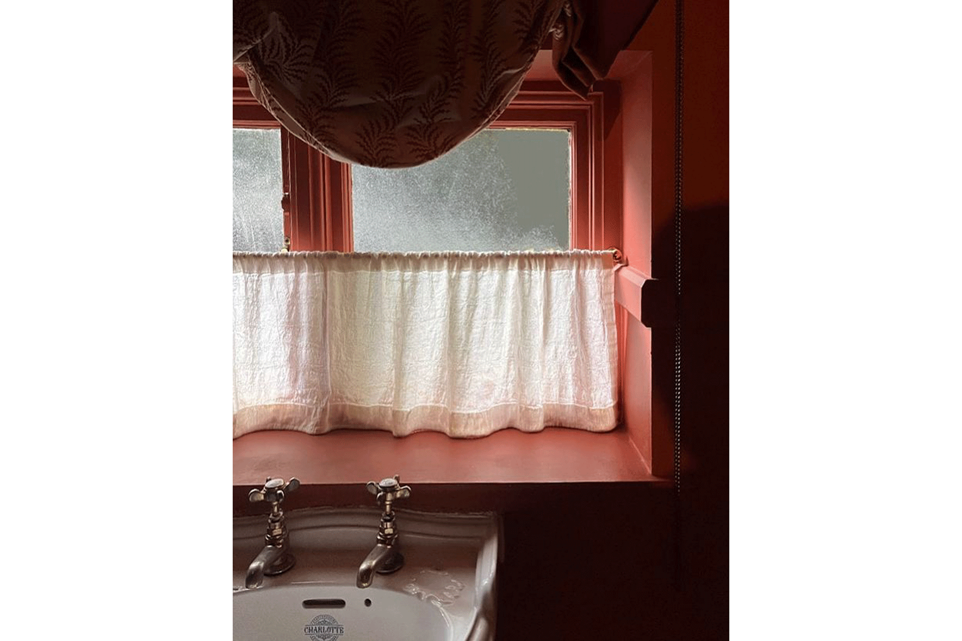 victorian sink and a pink wall by East London Cloth