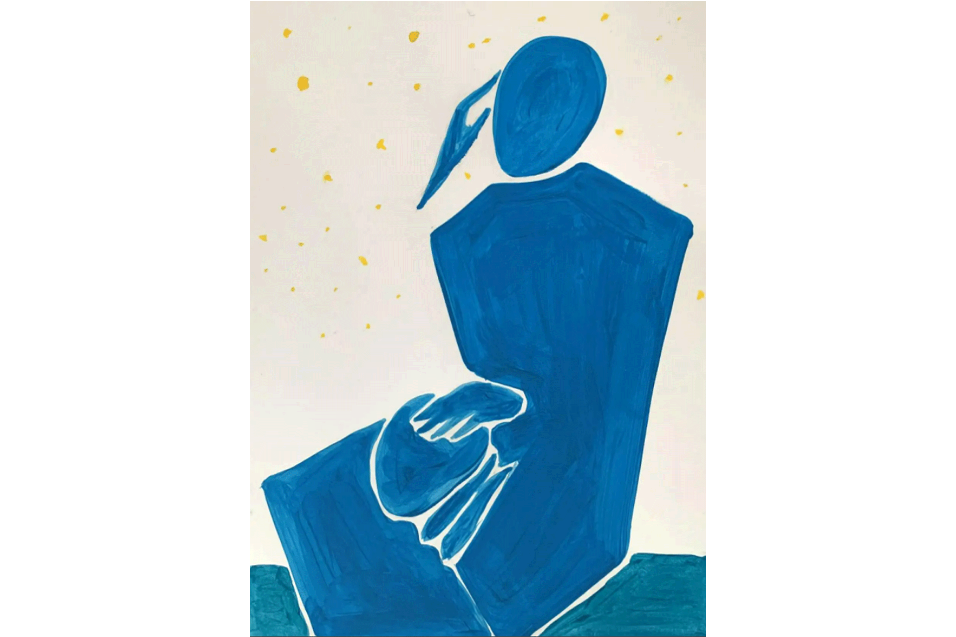Waleria Matelska Night - Figurative Acrylic Painting on Paper, Young art, Minimalism, Vibrant 2020 sold by 1st Dibs