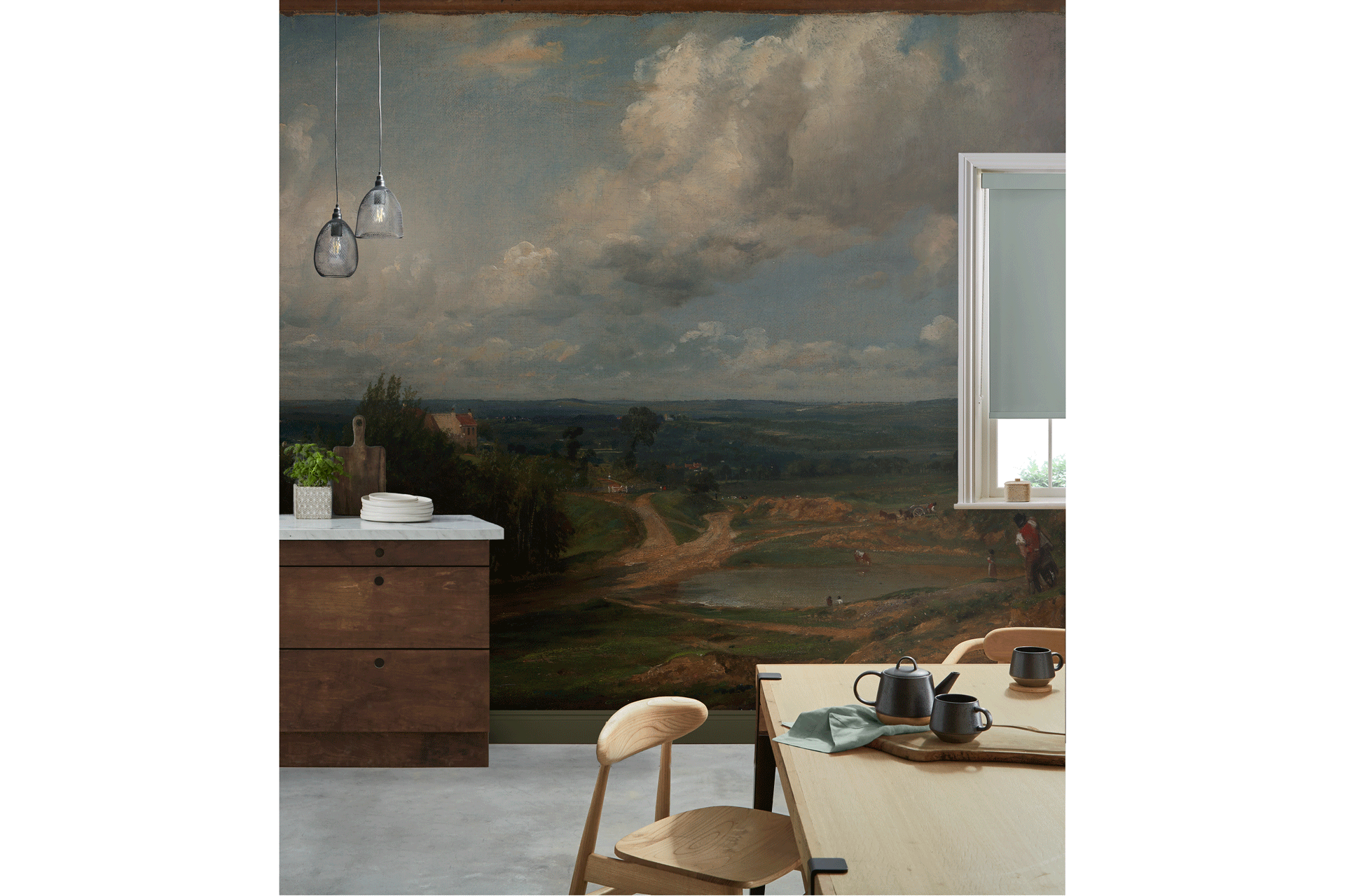 Constable Hampstead Heath Bespoke Mural in a kitchen by Tate and Graham & Brown