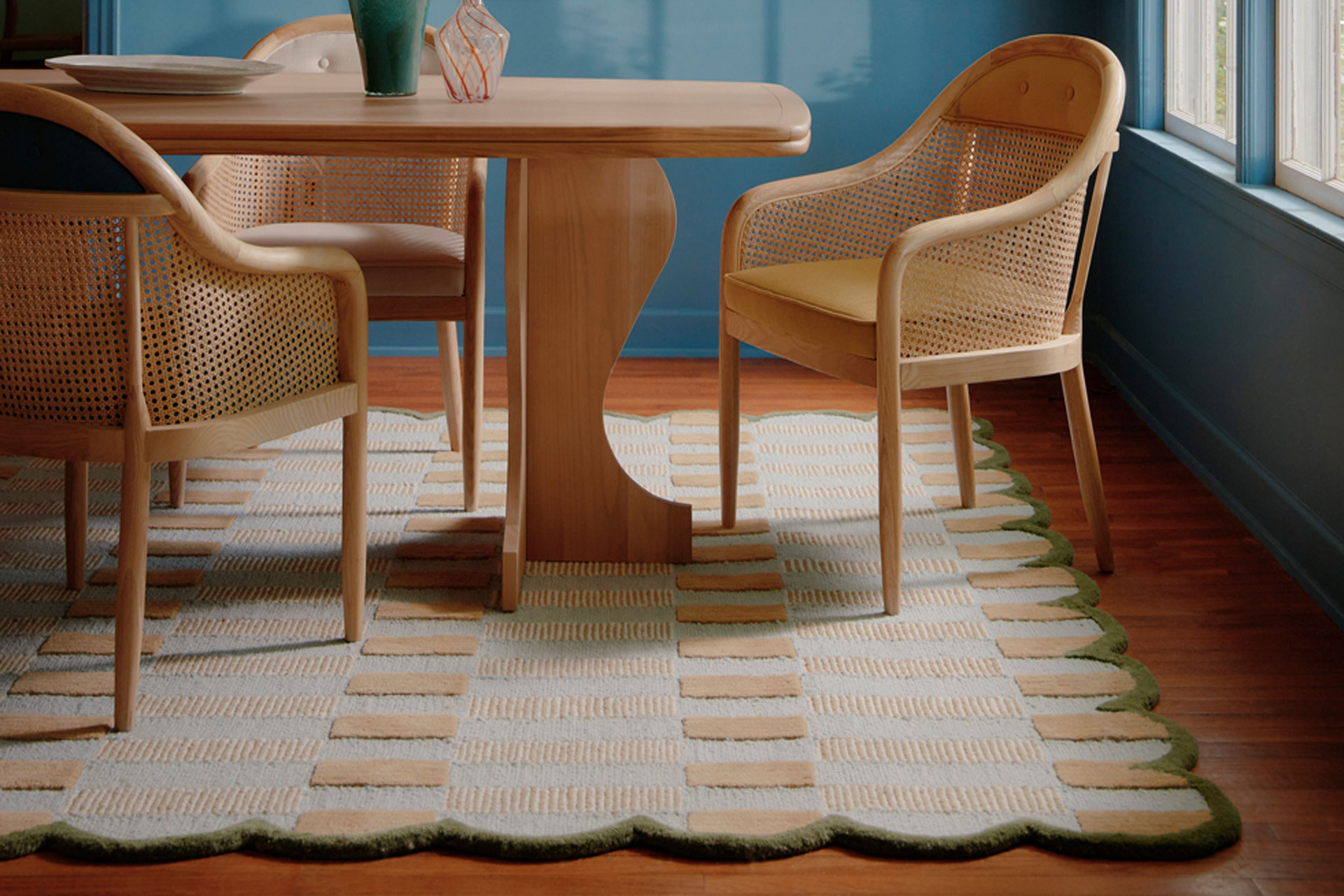 a close up of the scalloped rug by Matilda Goad and Anthropologie