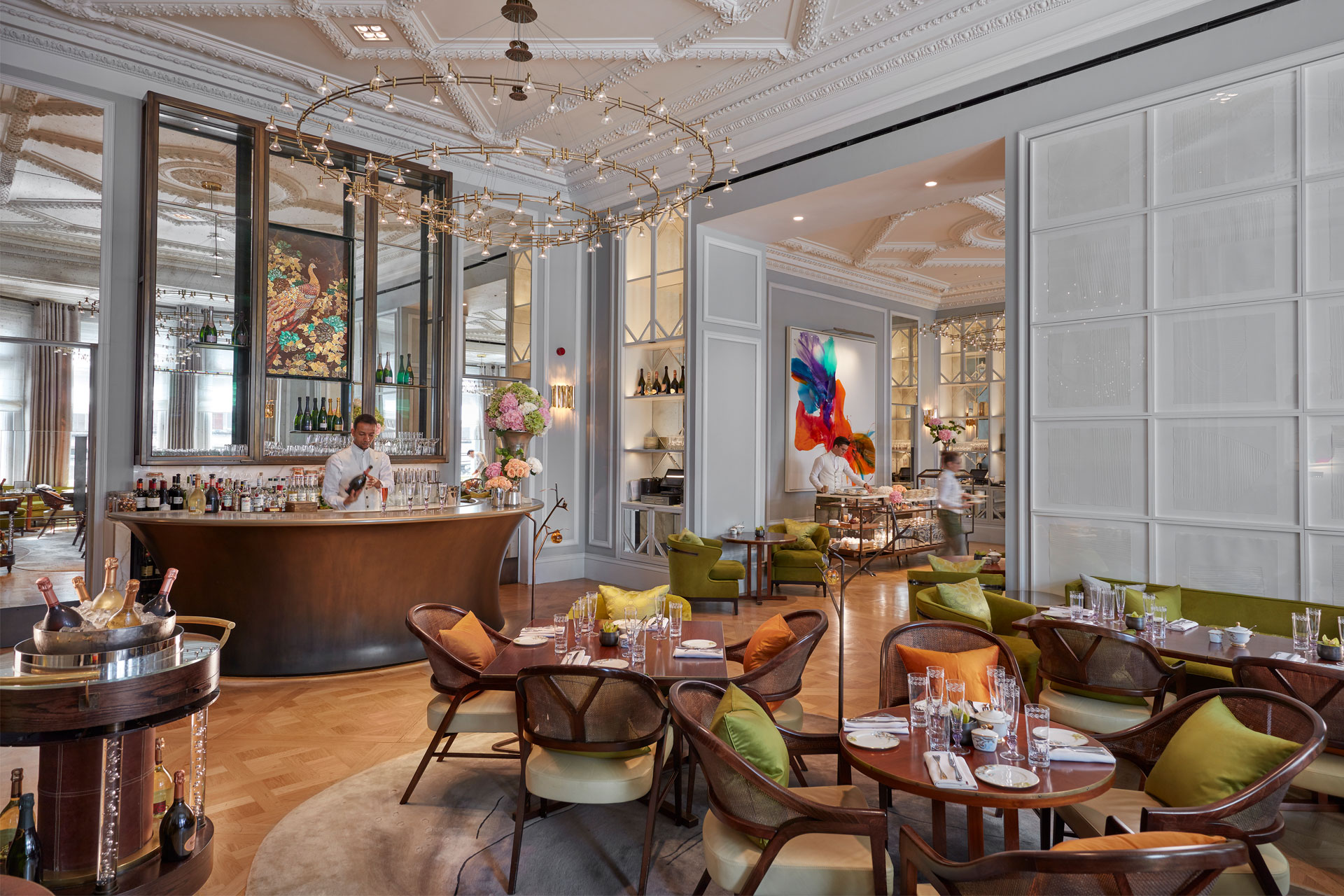 Orlanda Broom's artwork in The Oriental Restaurant, London