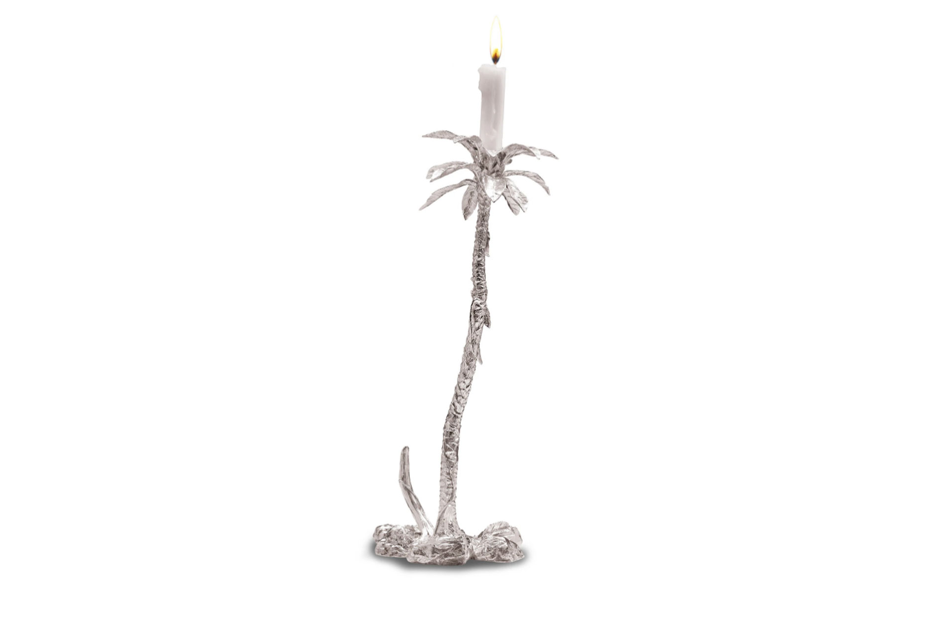 Equatorial Palm Tree Candle Holder In Silver - No. 5 byPatrick Mavros