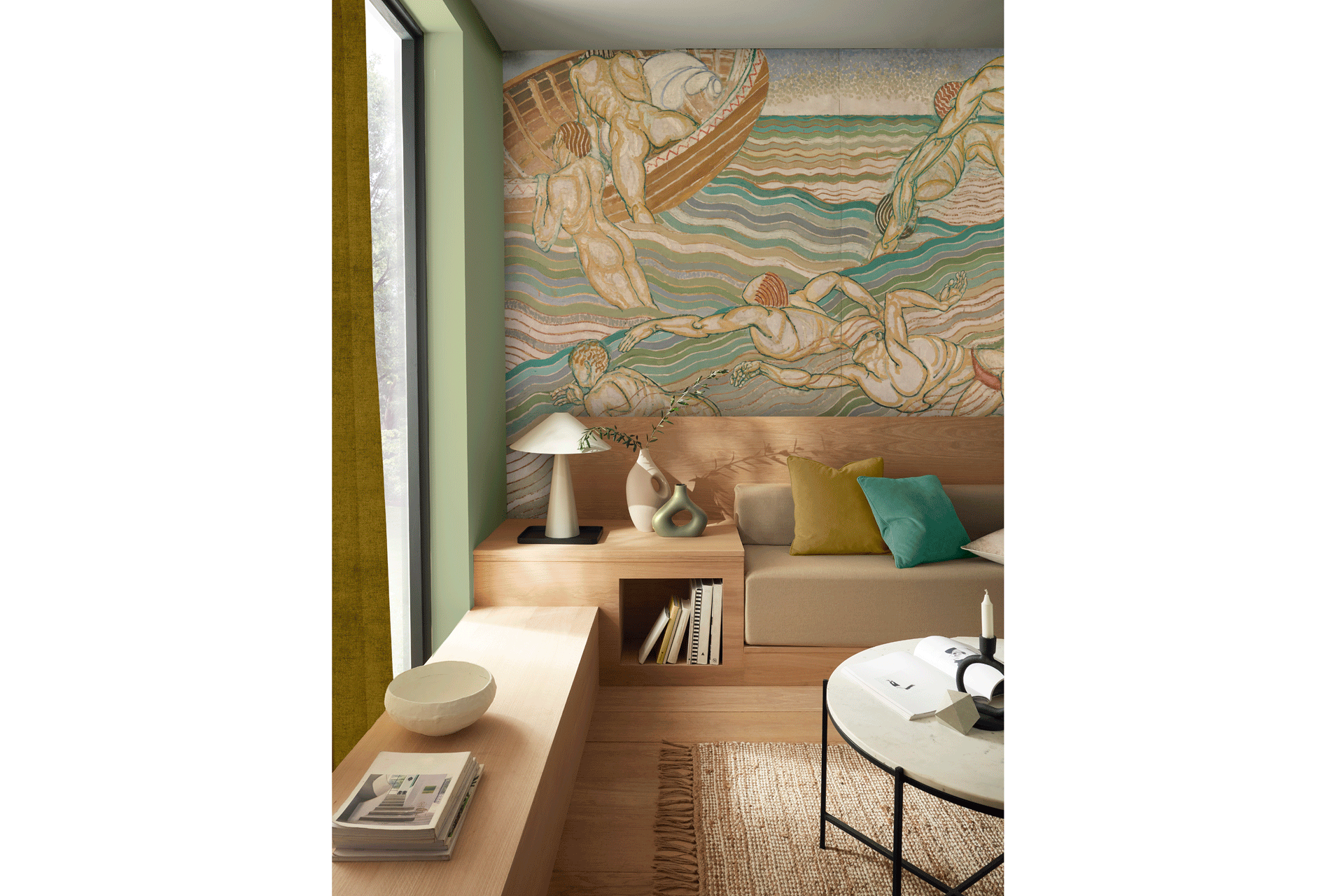 Grant Bathing Bespoke Mural, from the new collaboration between Tate and Graham & Brown