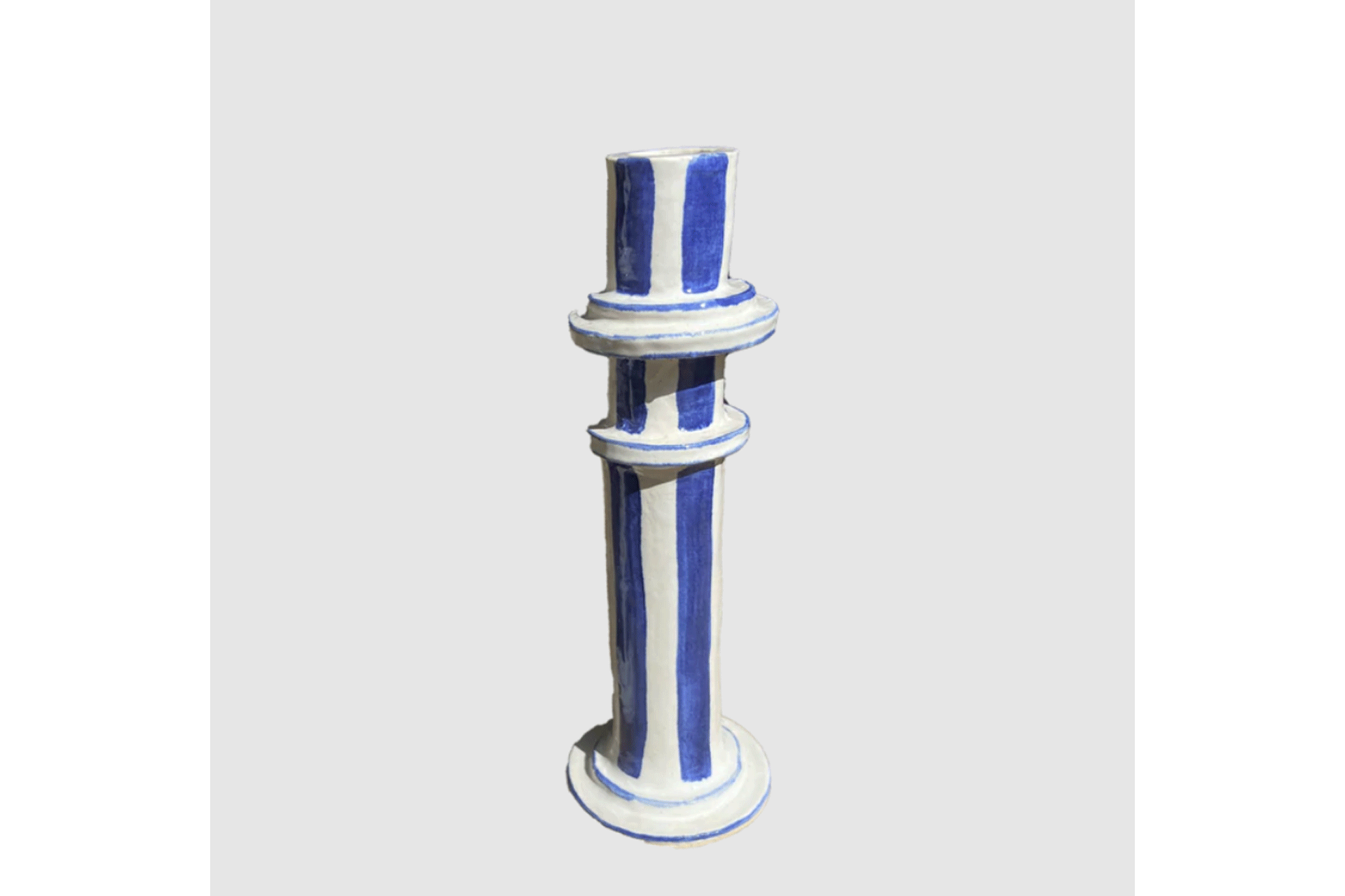 KELLY JESSIMAN Striped Ceramic Candlestick