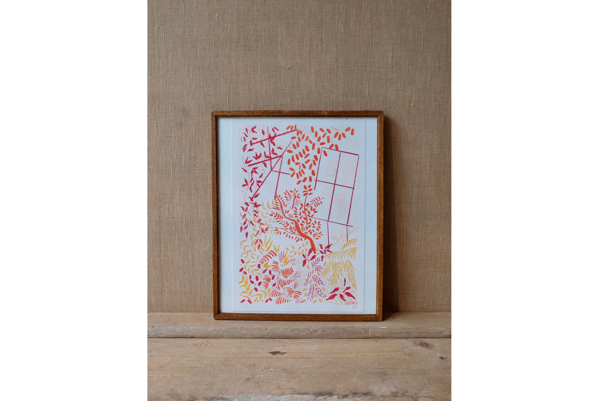 Botanical garden 140.00 Oil pastel on paper by Kate Mary, 2020 sold by Wondering People