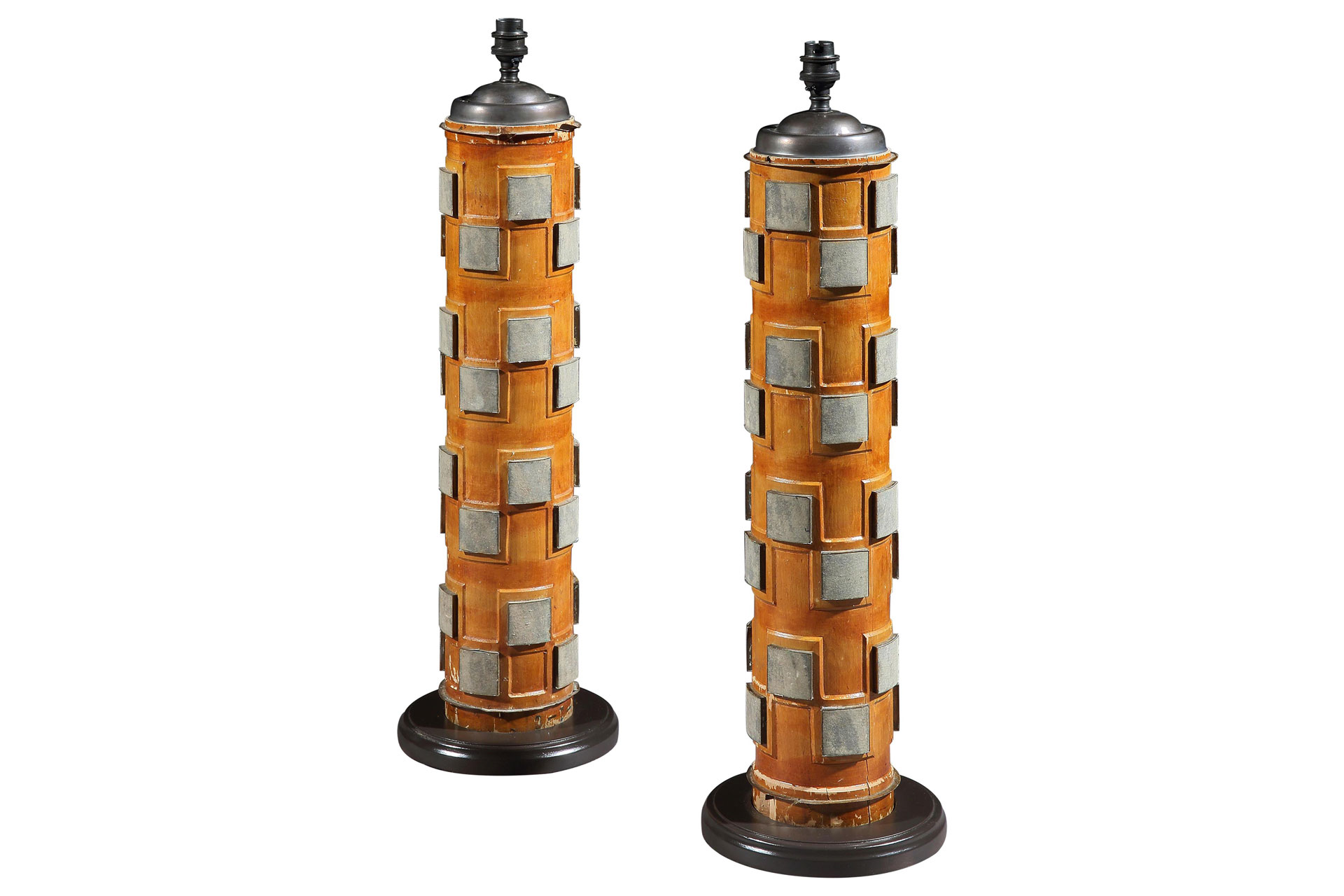 Upcycled homeware - victorian printer rolls made into lamps
