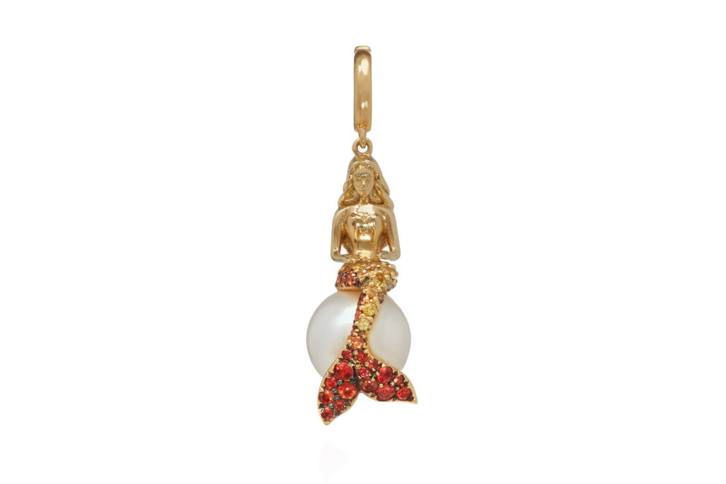 Gold mermaid pendant