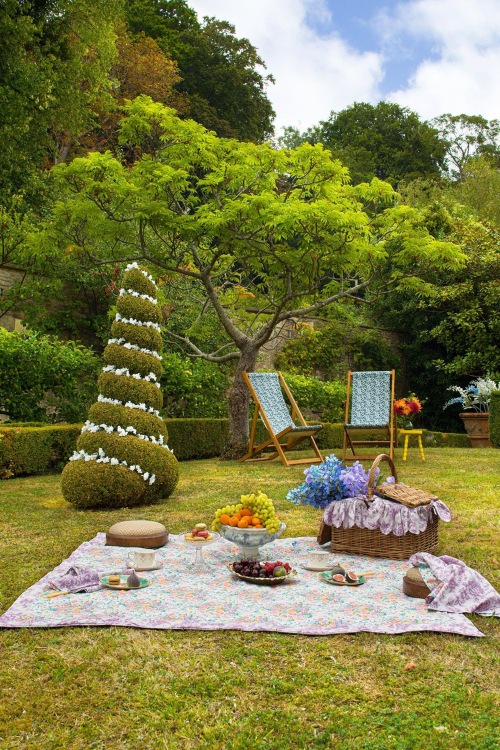 Picnic setup with basket and rug from Coco & Wolf