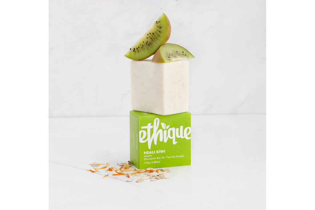Shampoo bar with box and kiwis
