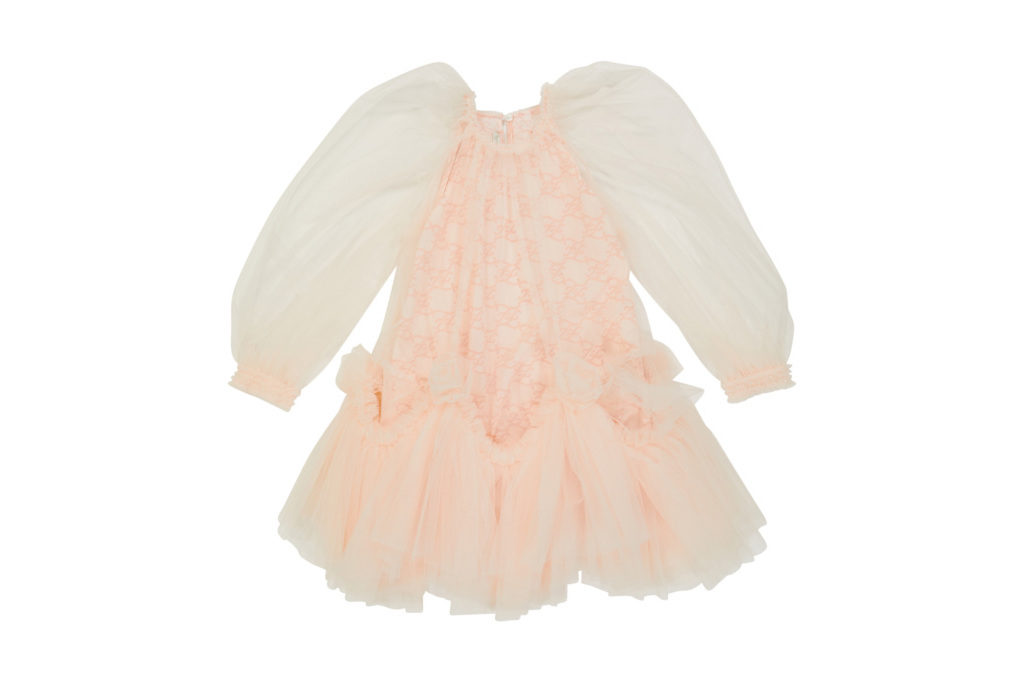 Pink puff sleeve dress for kids