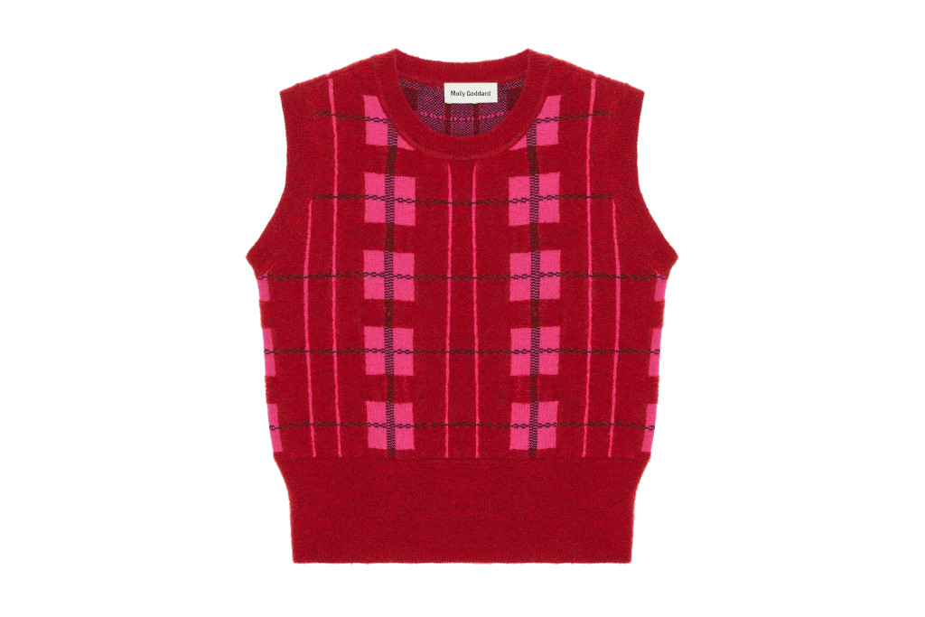 Pink and red knitted vest