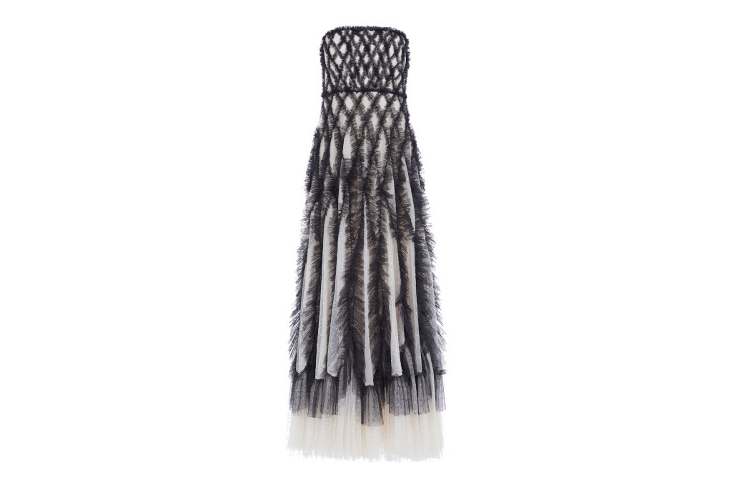 Black and white ruffle dress
