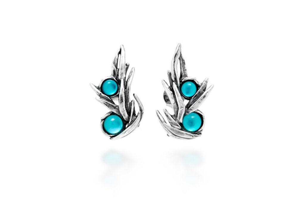 Blue and silver earrings