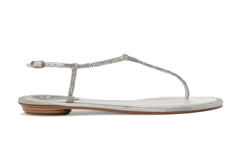 Diana crystal-embellished metallic leather sandals