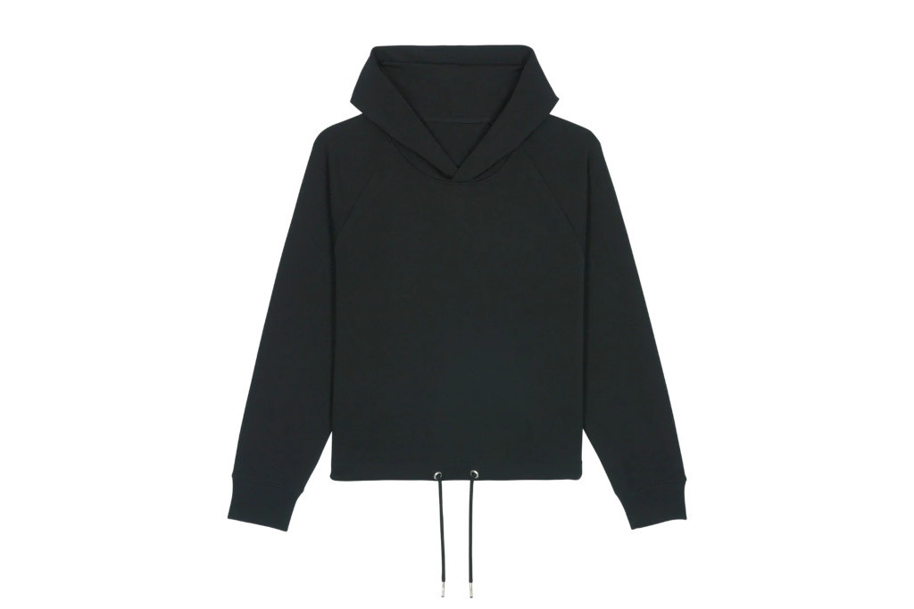 Black drawstring waist hoodie