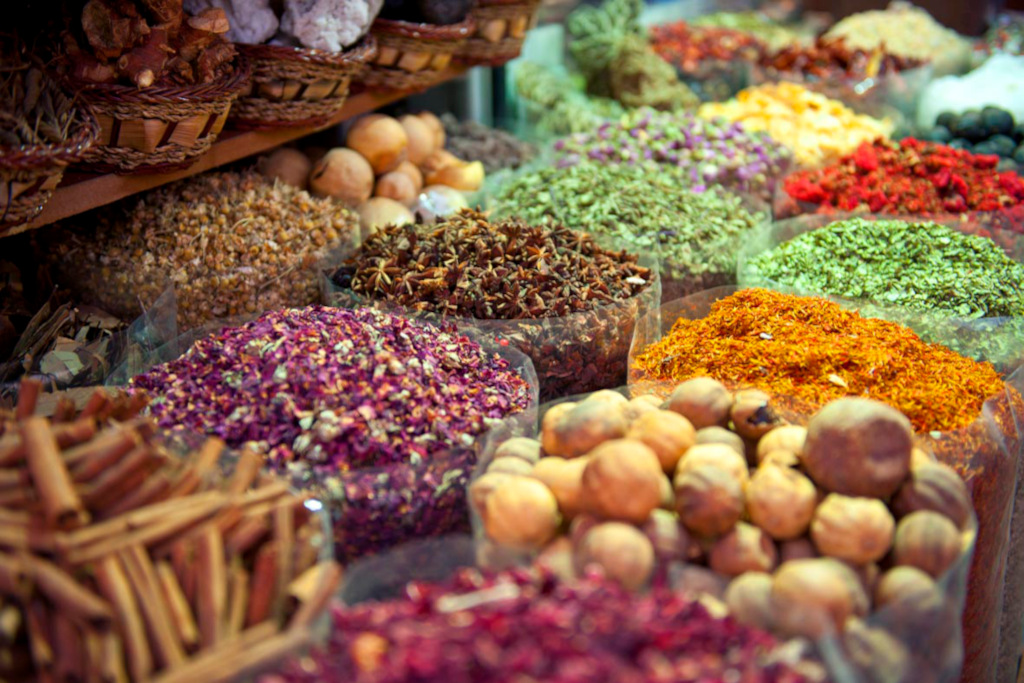 Spice Souk array of spices at market in dubai