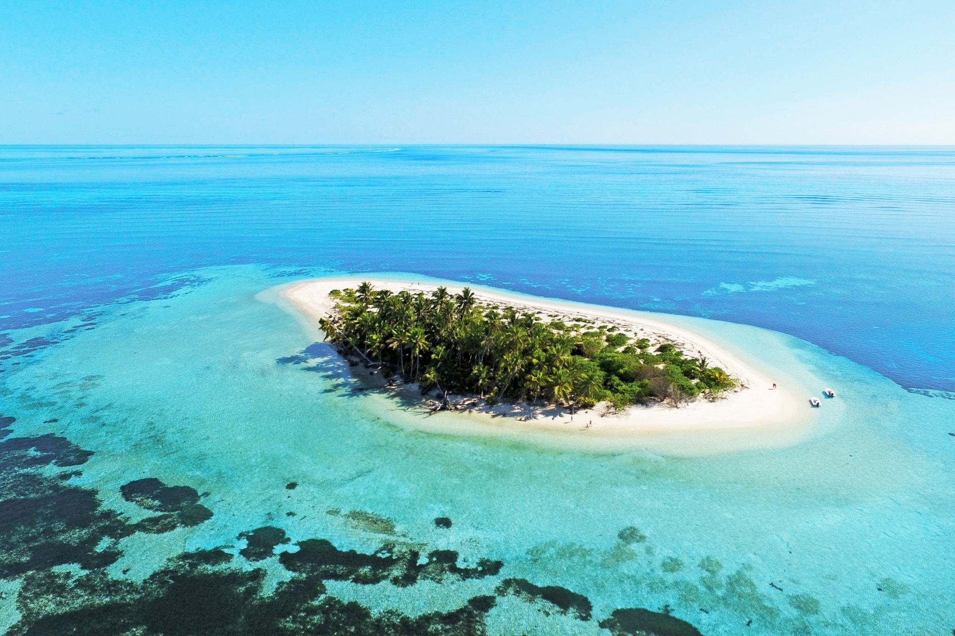 birdseye shot of alphonse island, seychelles