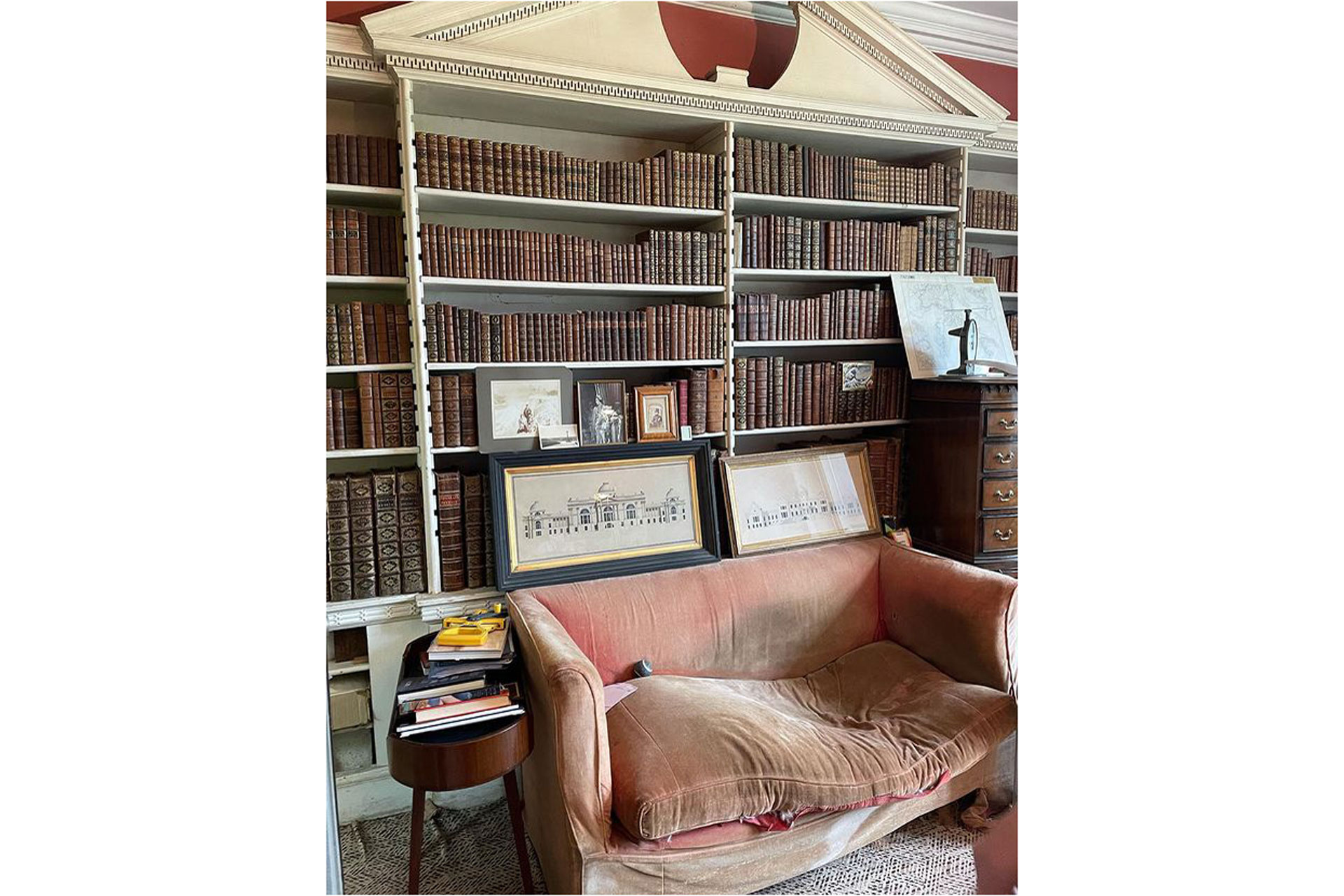 Library of Stanway House, image taken by Luke Edward Hall
