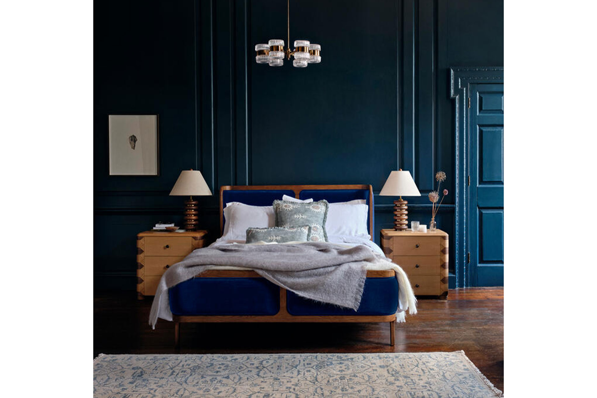 Soho Home Blue Bedroom