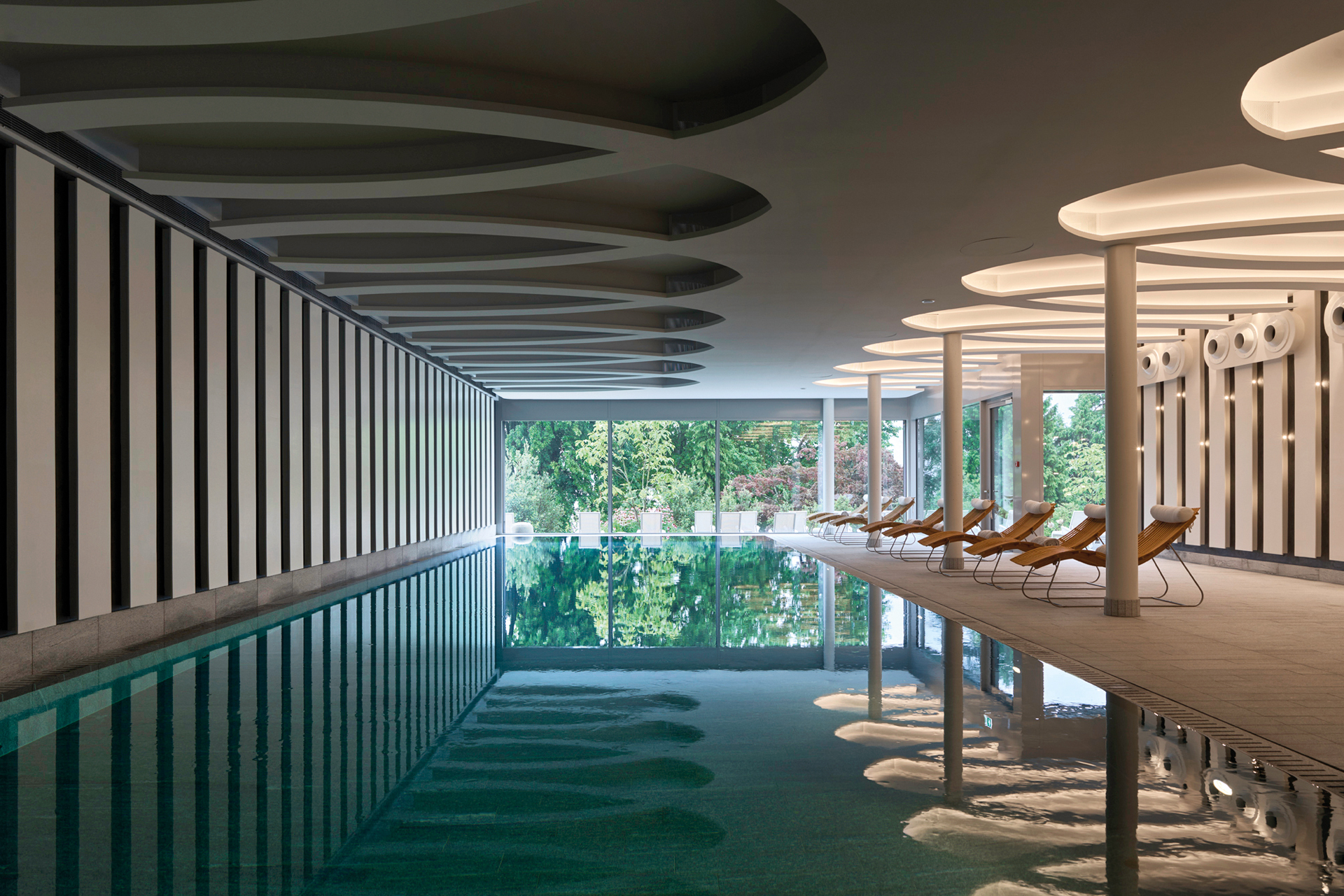 The indoor pool at chenot palace weggis