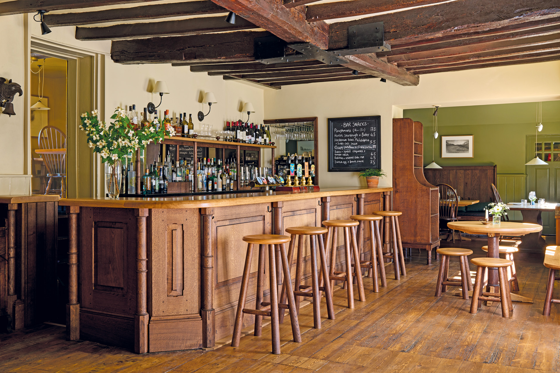 The bar at The Merry Harriers