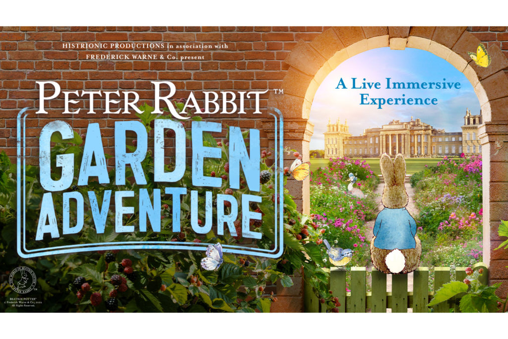 Promotional poster with Peter Rabbit overlooking Blenheim Palace