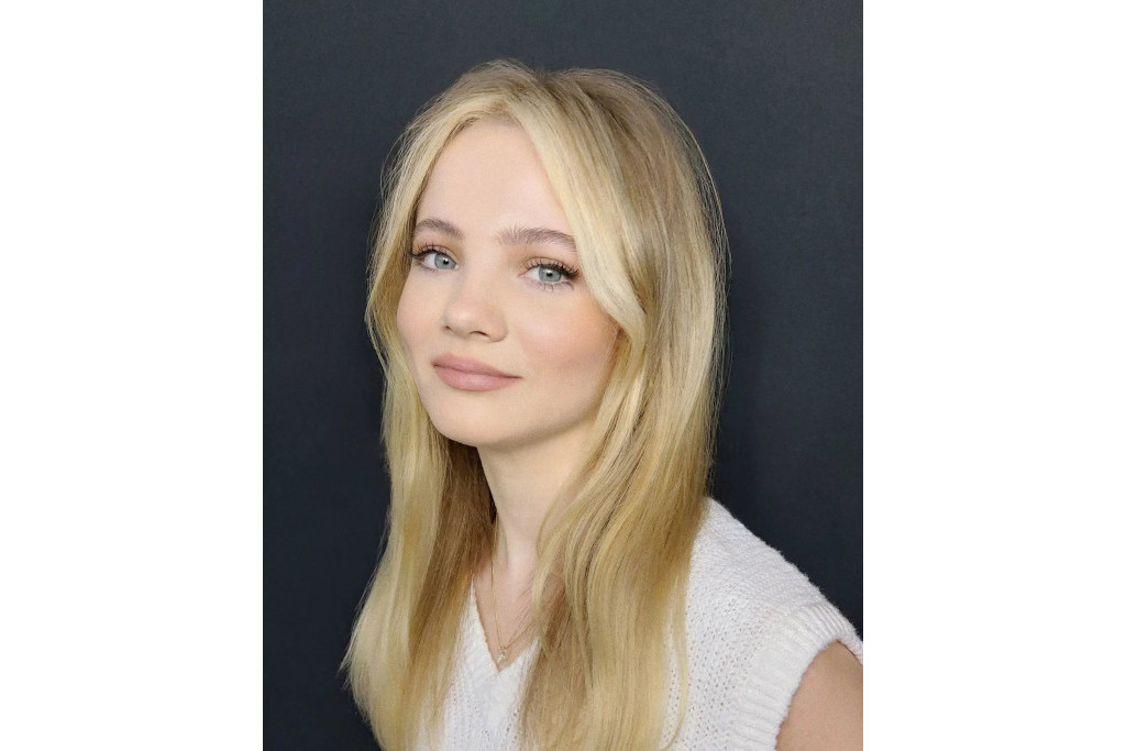 Freya Allan with curtain bangs