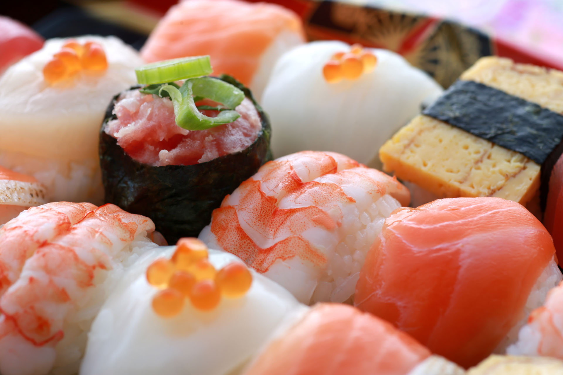 selection of traditional sushi