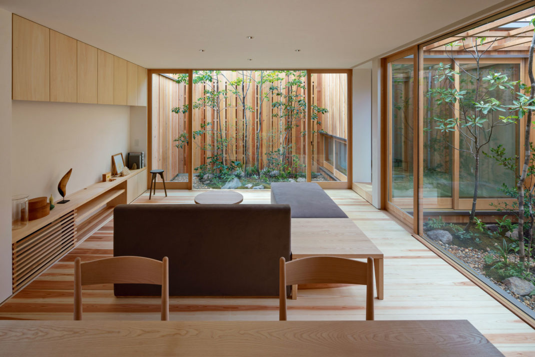 a wood clad Japan meets Scandi interior, included in the book: Japanese Interiors