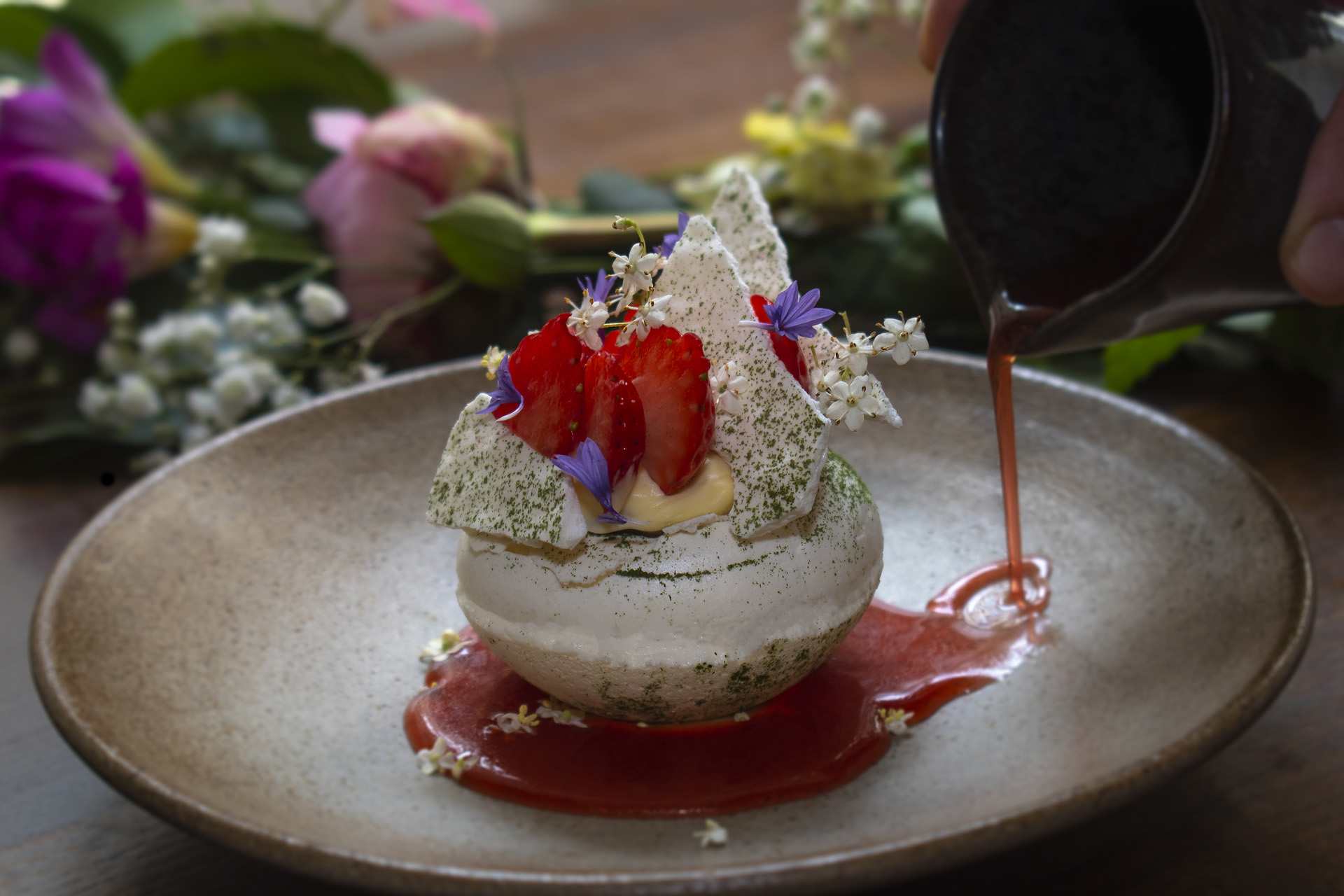 wood fire oven baked meringue