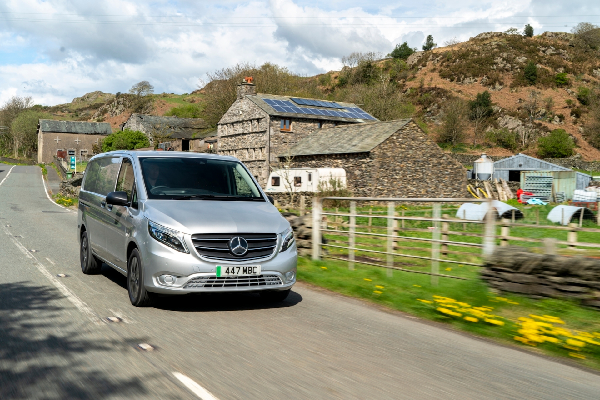 Mercedes eVito on a country road