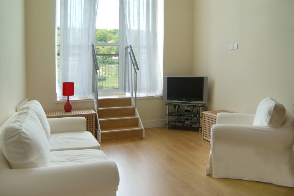 A light living room in a Titanic Spa apartment