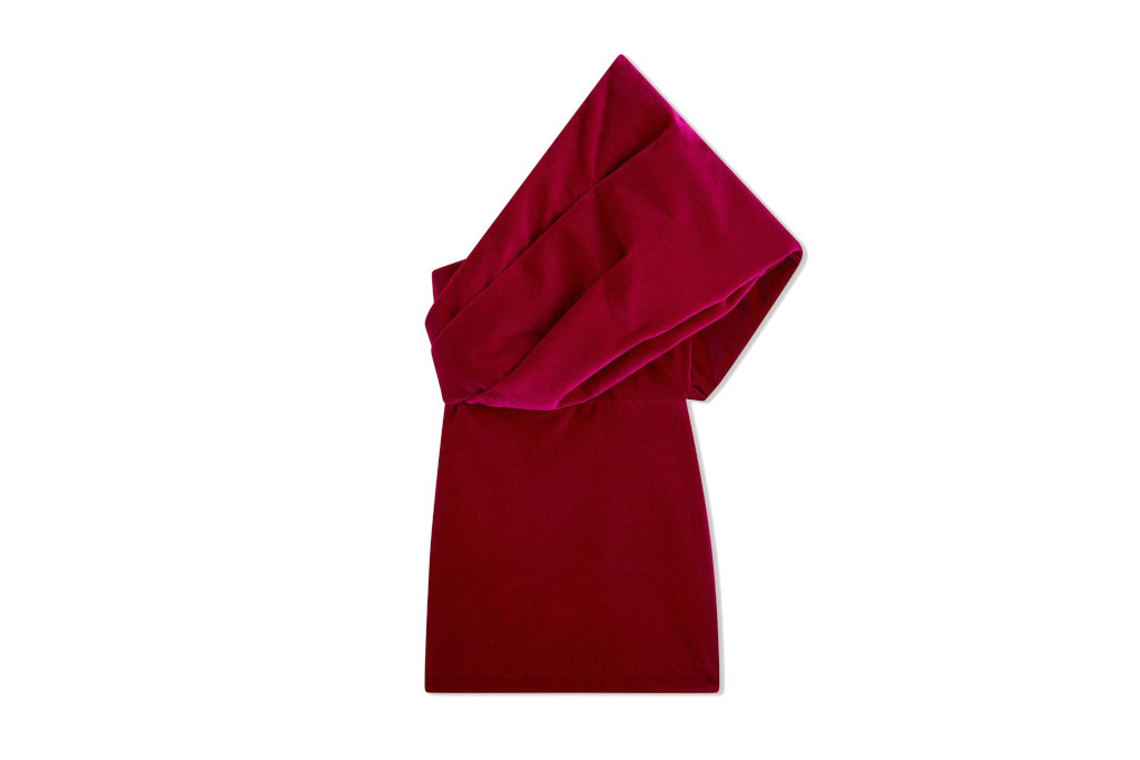 Red one shoulder mini dress