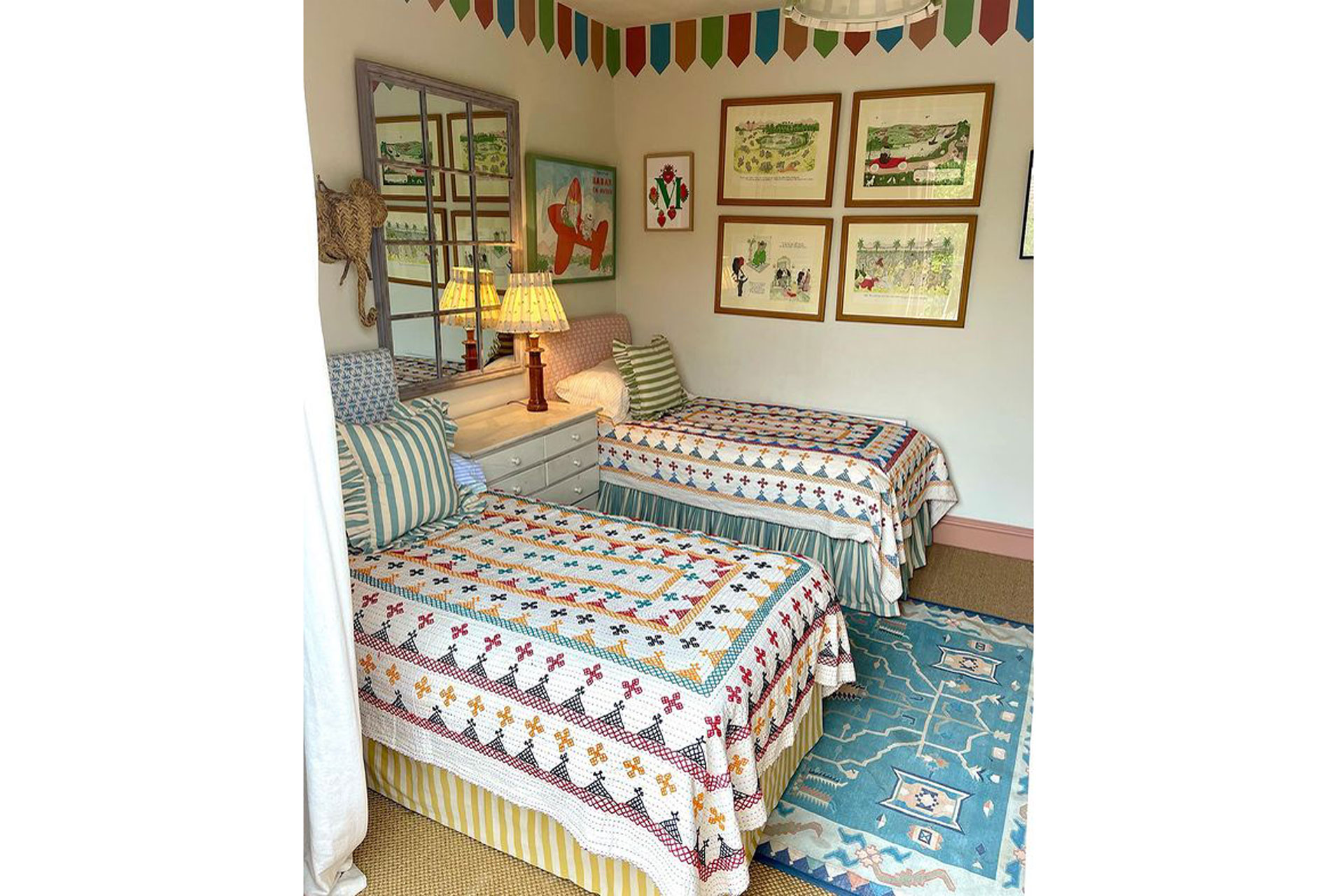 Two single beds in a bedroom Alice Palmer Co
