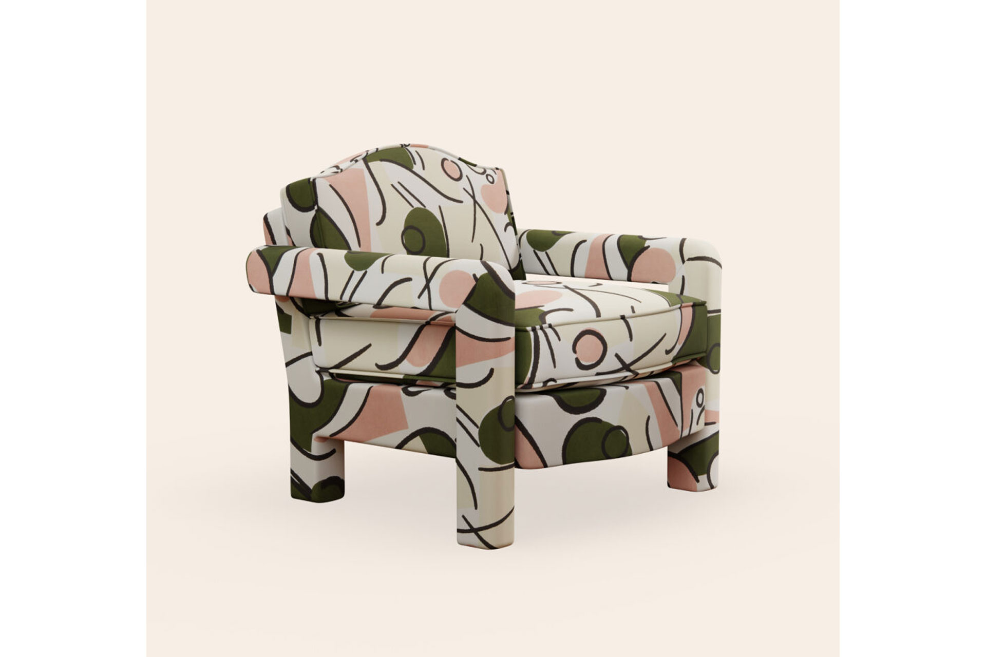 Ceraudo Pink and Green Armchair