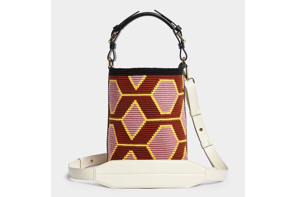 a hexagon design mini bag