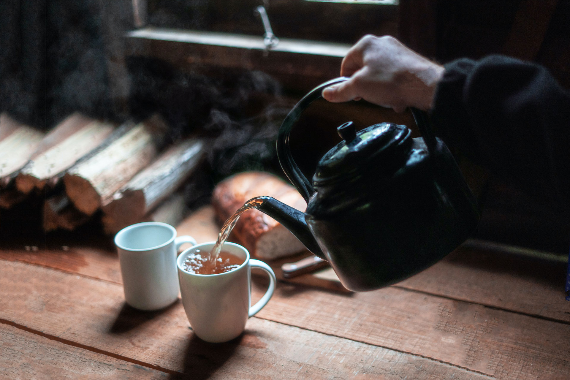 Cup of tea being poured