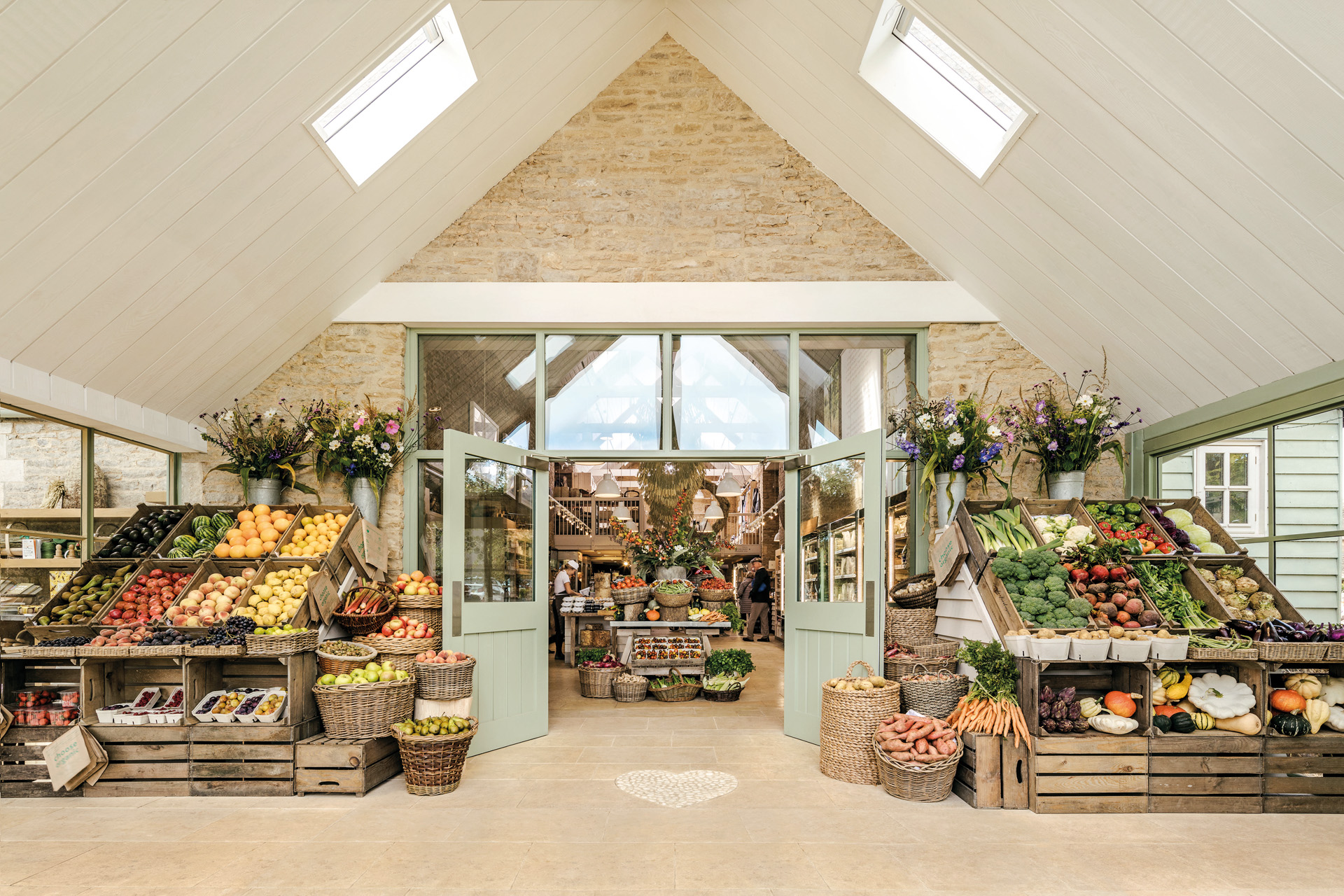 Daylesford in the Cotswolds - fruit and veg in crates