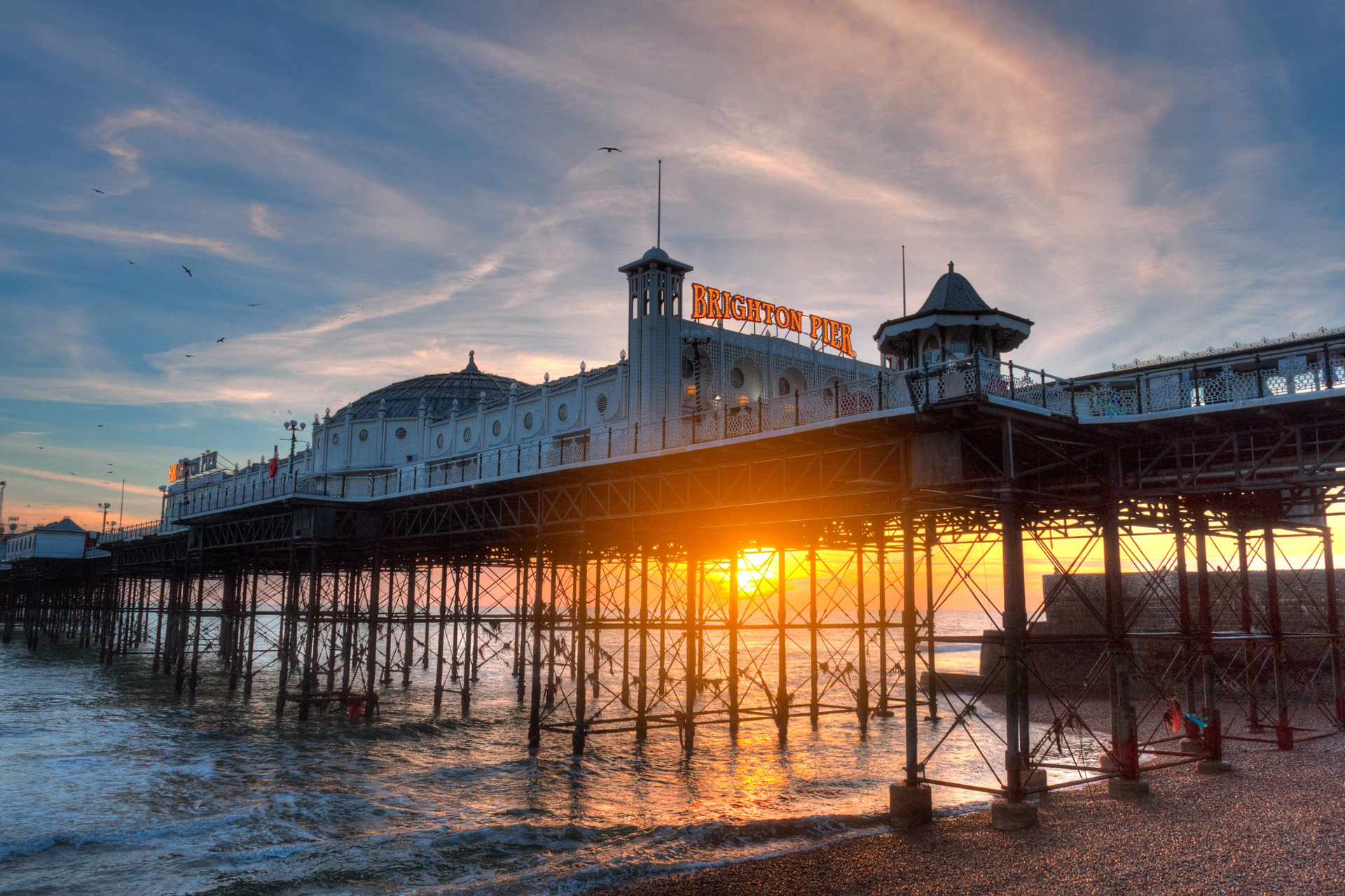 Brighton pier at sunset