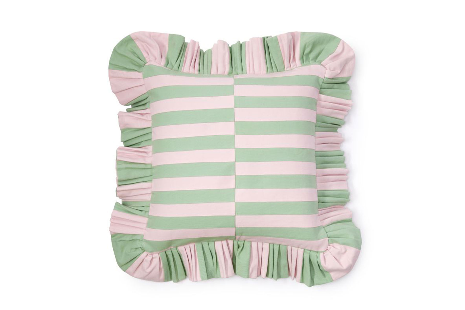 Pink and Green Ruffle Cushion at The Conran Store