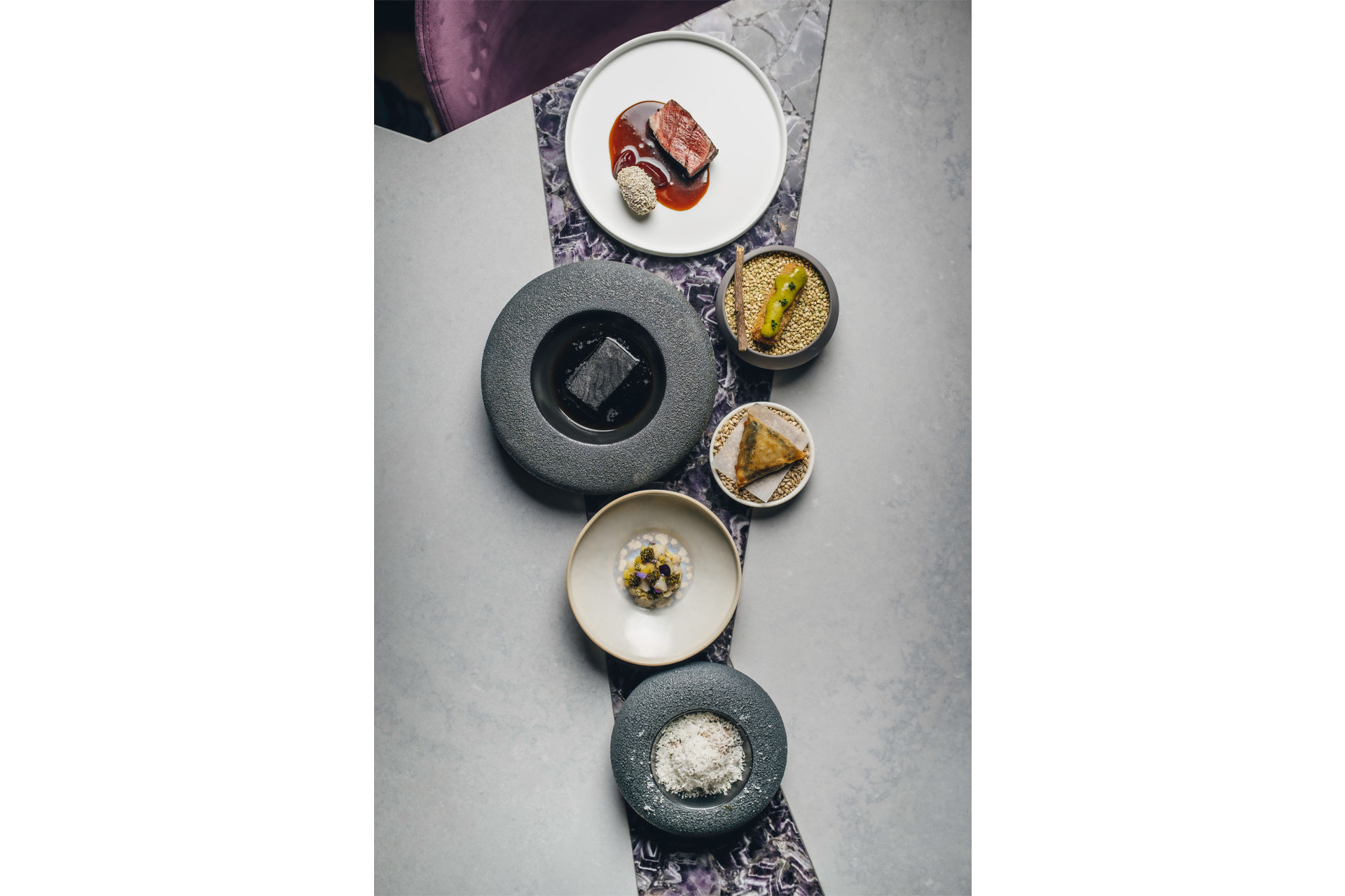 Six course tasting menu at Amethyst