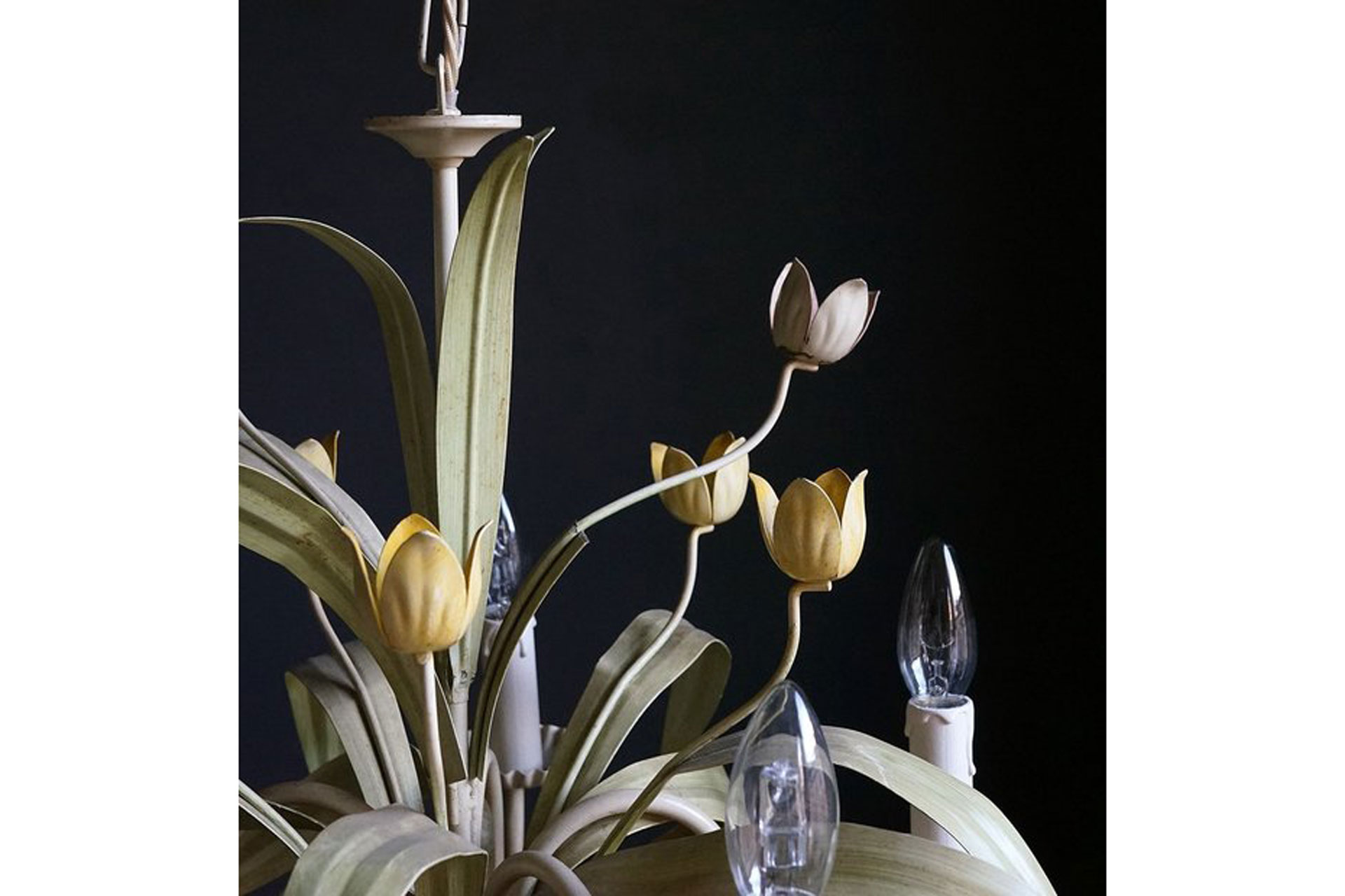 French Toleware Tulip Chandelier, £360, Vinterior, vinterior.com
